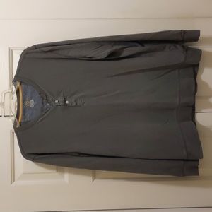 Club Room Men's L Gray Half Button Long Sleeve T-Shirt